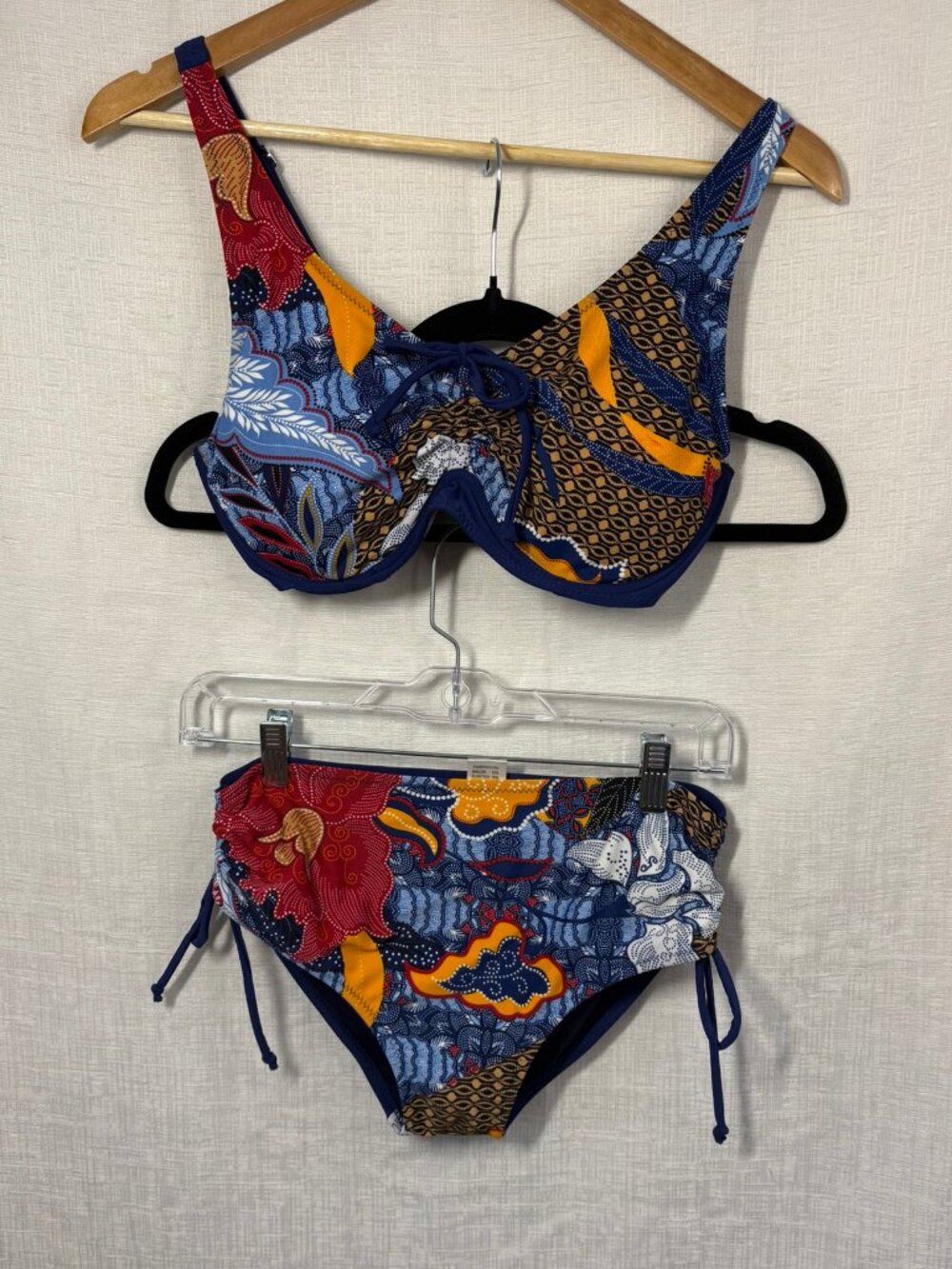 MERMAID Two‑Piece Bikini Set, Underwire Top & High‑Waist Tie Bottoms